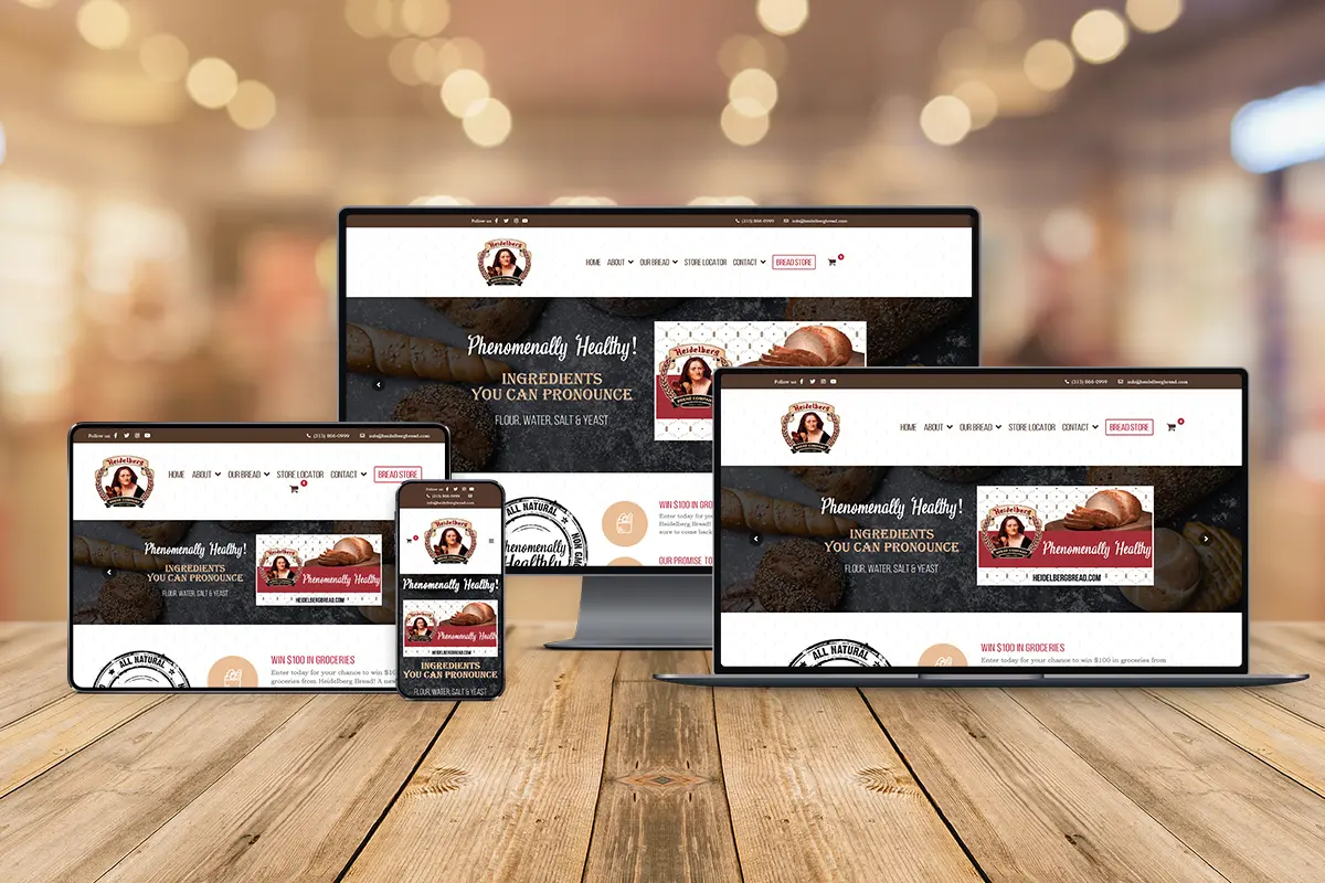 Heidelberg Bread Website Responsive Mockup