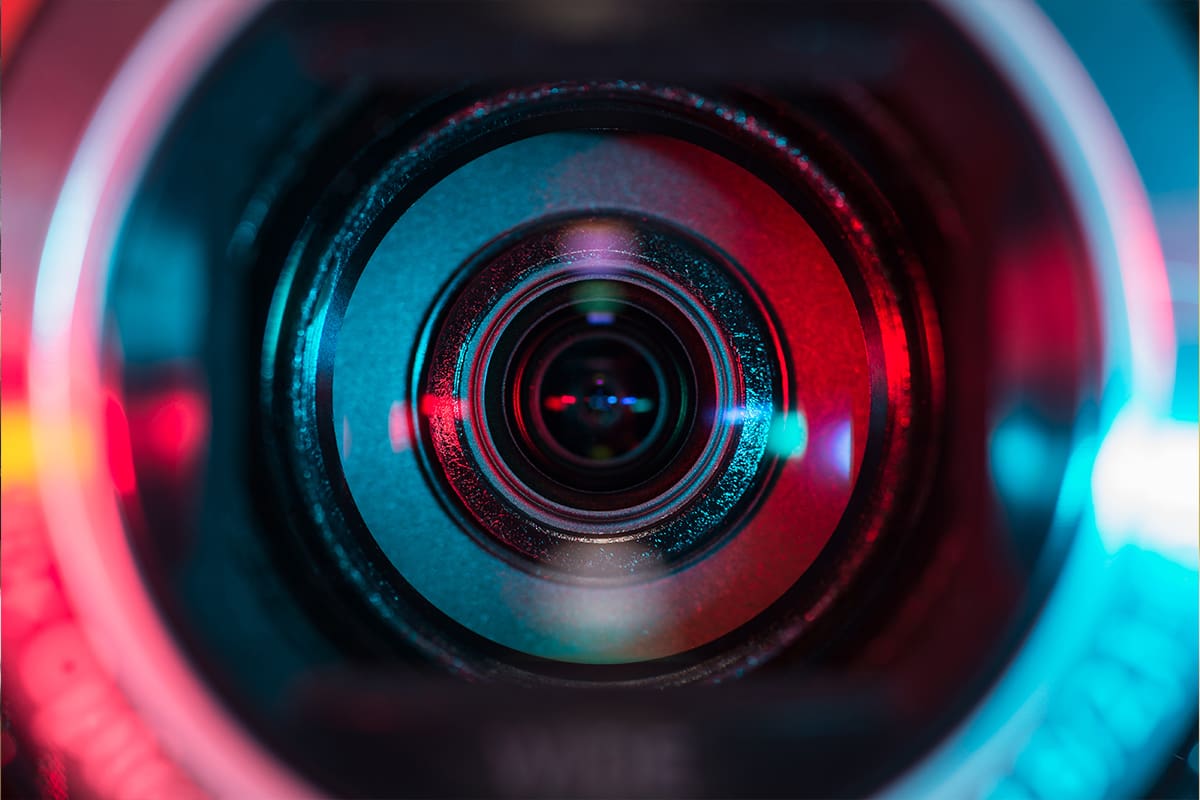 Close up of camera lens