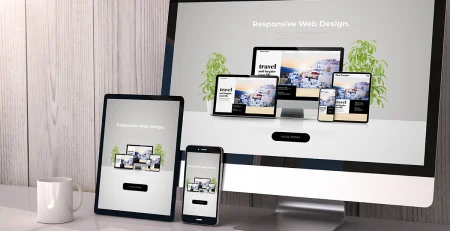 responsive devices on workspace cool website design