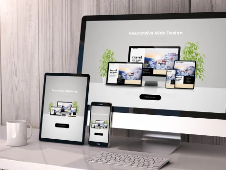 responsive devices on workspace cool website design