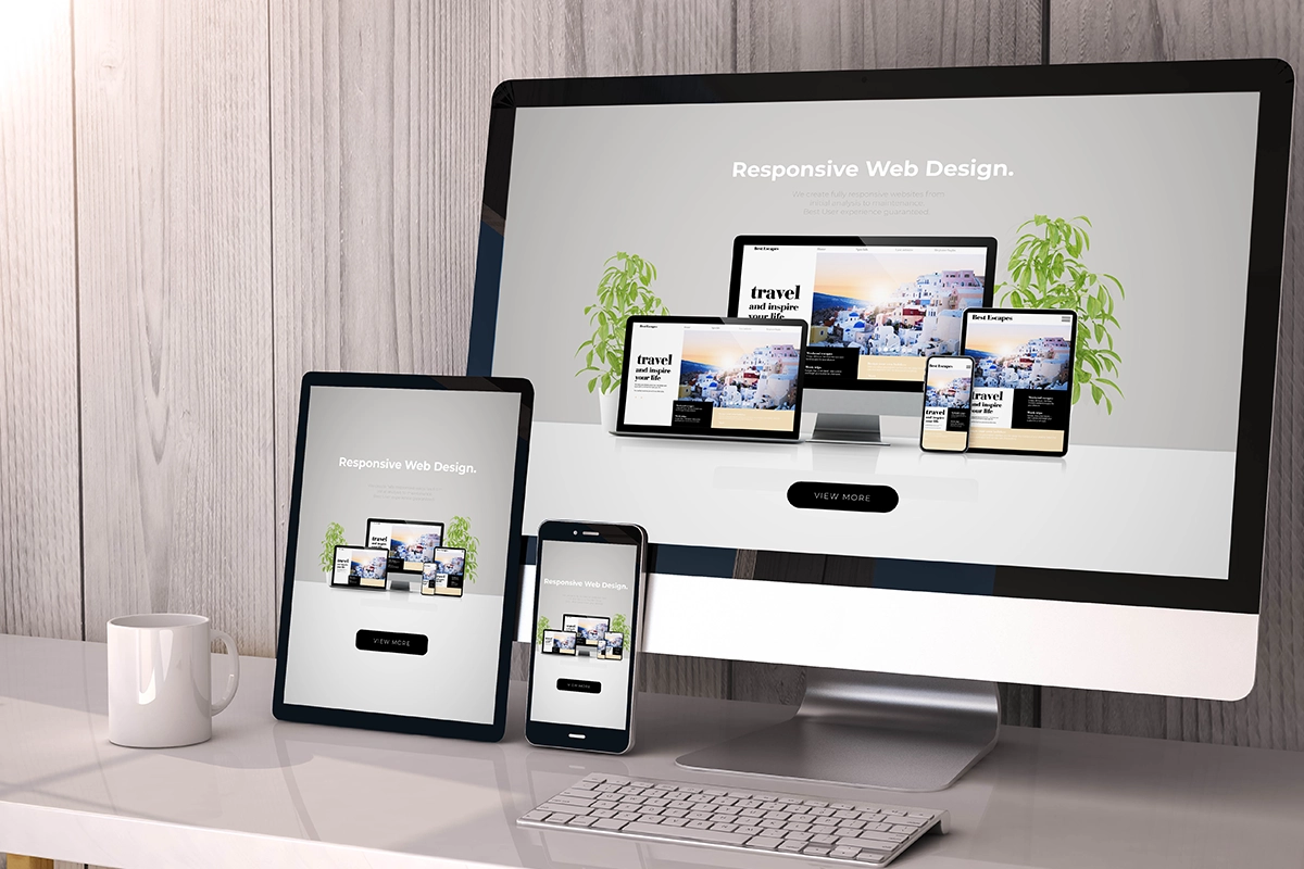 responsive devices on workspace cool website design