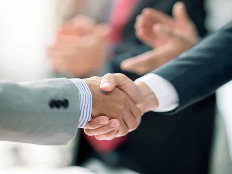 Two businessmen shaking hands